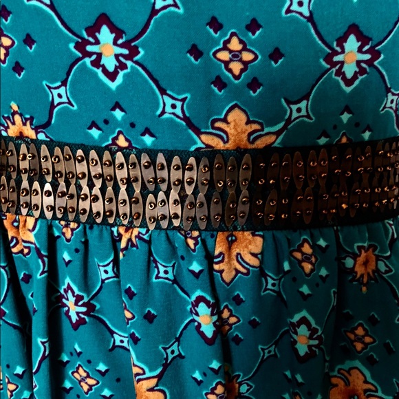 Alya Francesca’s Teal Print Tunic Dress size Small - Picture 4 of 8